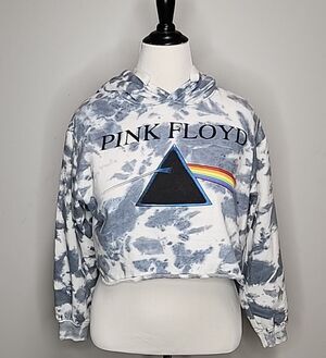 Pink Floyd Cropped Tie Dye Hoodie Sweatshirt Size M